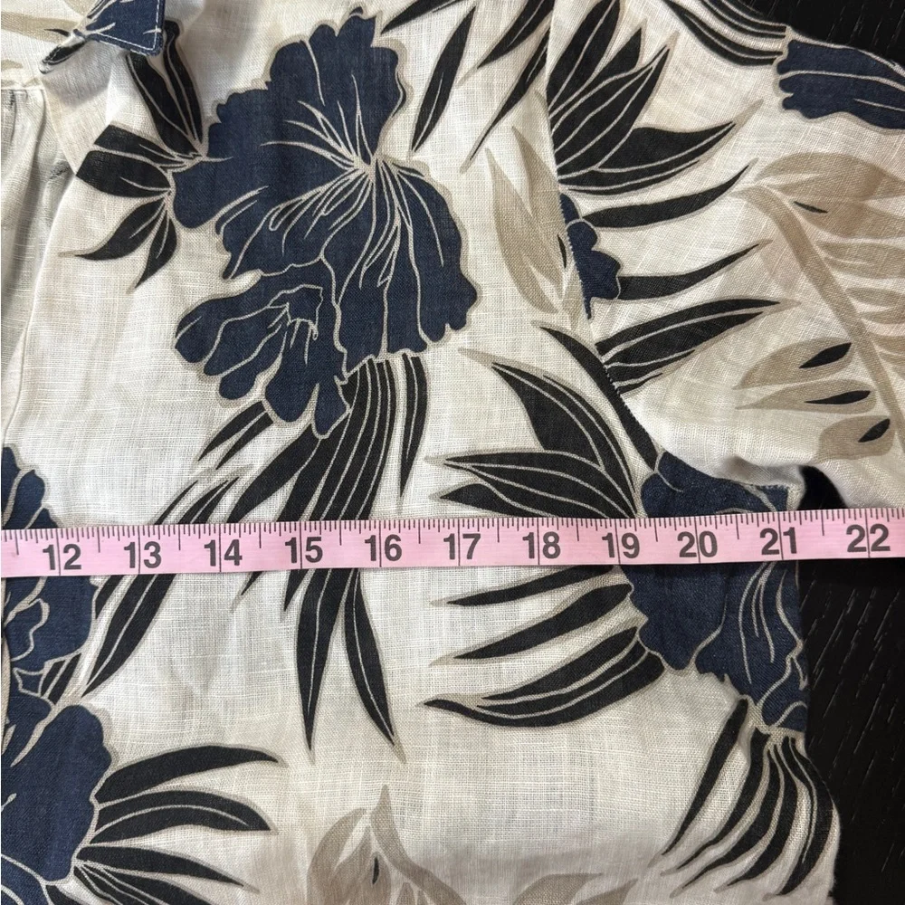 VLT’S by Valentina’s Linen Floral Tropical Button Front Tunic Dress Size L - Picture 10 of 10